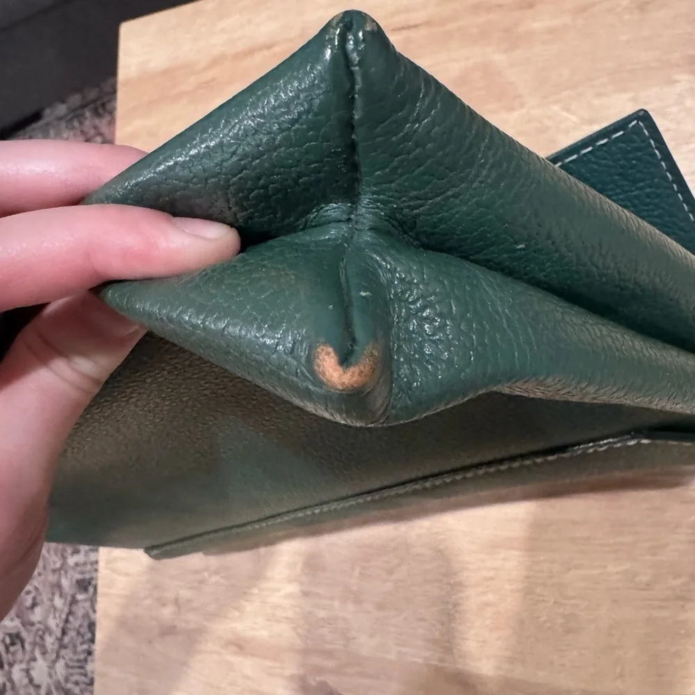 Guy Laroche Dark Green Envelope Clutch